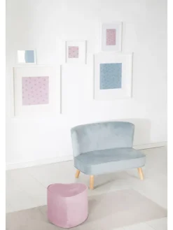 Lil Sofa' Herz-Hocker, bequem, Pouf mit Samtstoff Mauve
