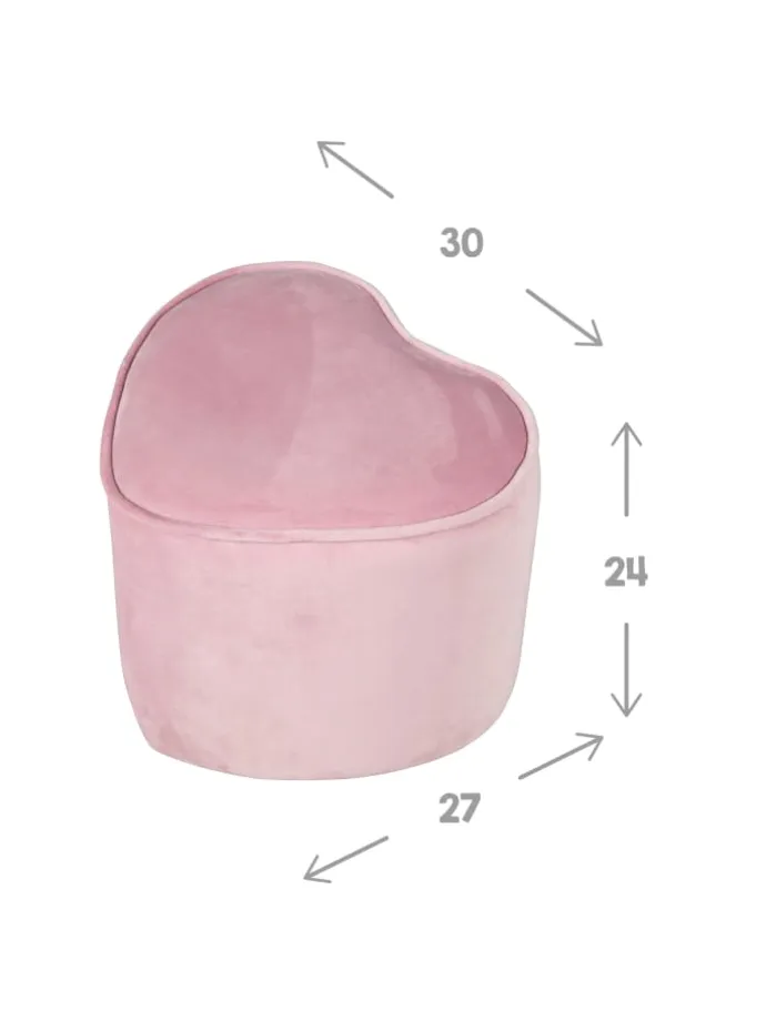 Lil Sofa' Herz-Hocker, bequem, Pouf mit Samtstoff Mauve
