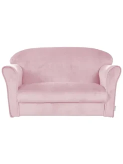 Lil Sofa' Kindercouch mit Armlehnen, Samtstoff Rosa