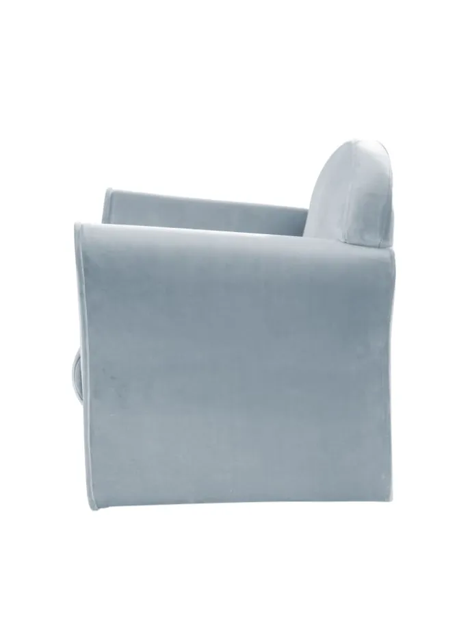 Lil Sofa' Kindersessel mit Armlehnen, Samtstoff Hellblau