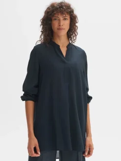Longbluse "Facura" in Dunkelblau