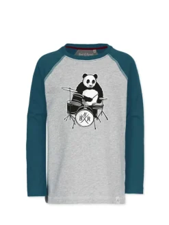 Longsleeve " Panda " in petrol
