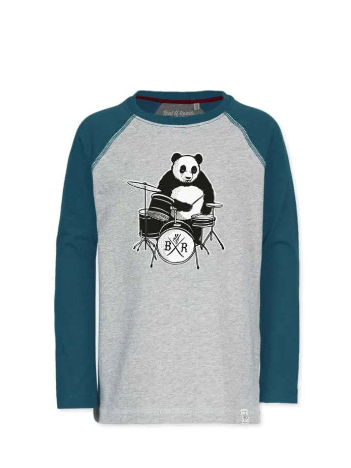 Longsleeve " Panda " in petrol