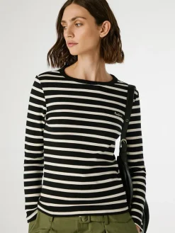 Longsleeve "Bani" in Schwarz/ Creme
