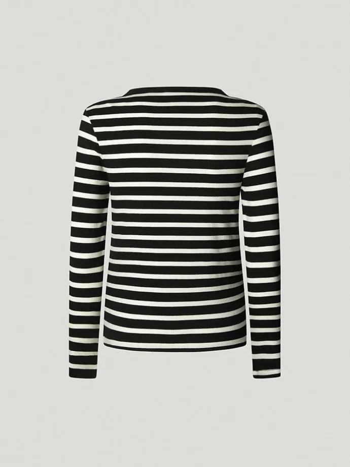 Longsleeve "Bani" in Schwarz/ Creme