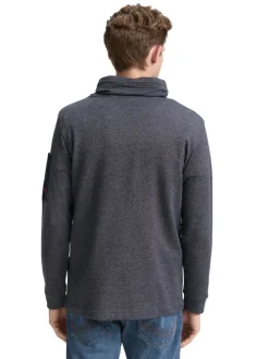 Longsleeve in Anthrazit/ Dunkelblau