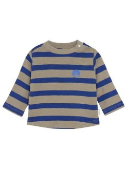 Longsleeve in Beige/ Blau