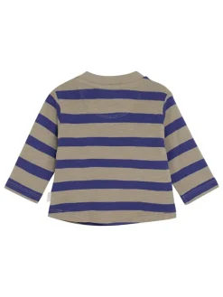 Longsleeve in Beige/ Blau