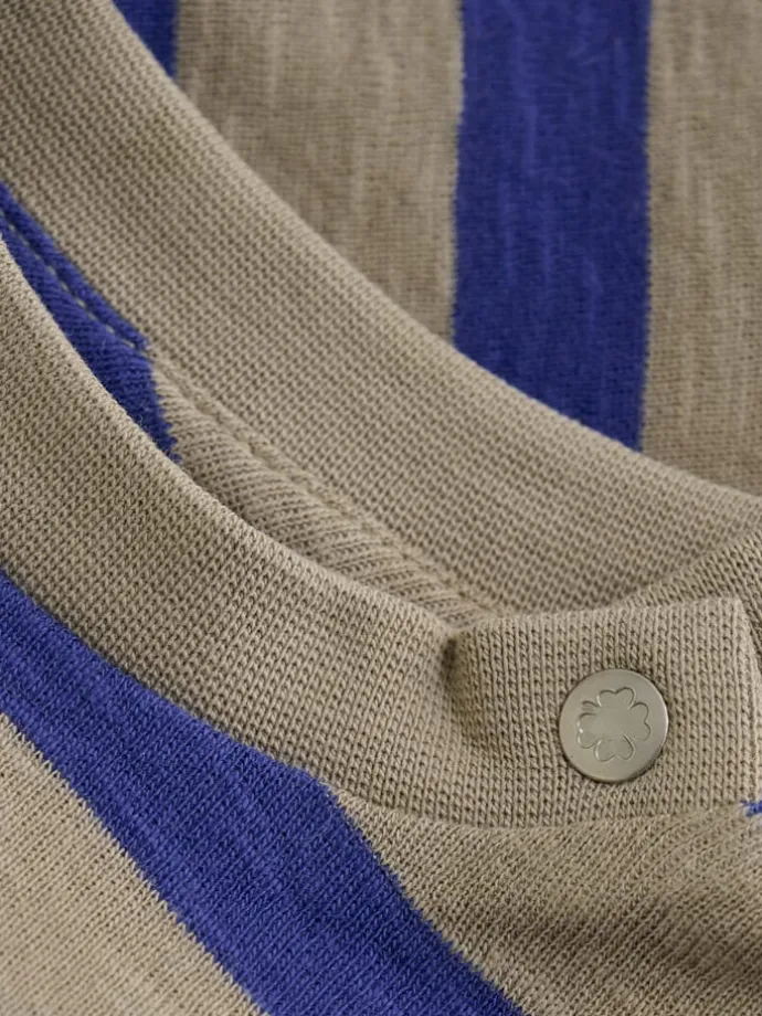 Longsleeve in Beige/ Blau