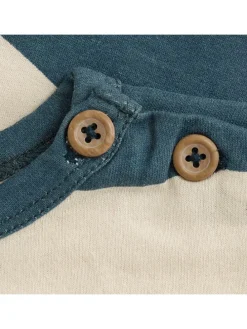 Longsleeve in Beige/ Blau
