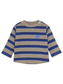 Longsleeve in Beige/ Blau