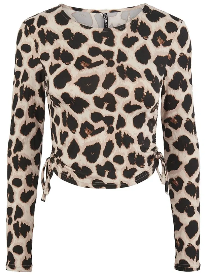 Longsleeve in Beige/ Braun