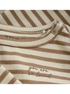 Longsleeve in Beige/ Braun