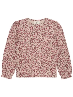 Longsleeve in Beige/ Rot