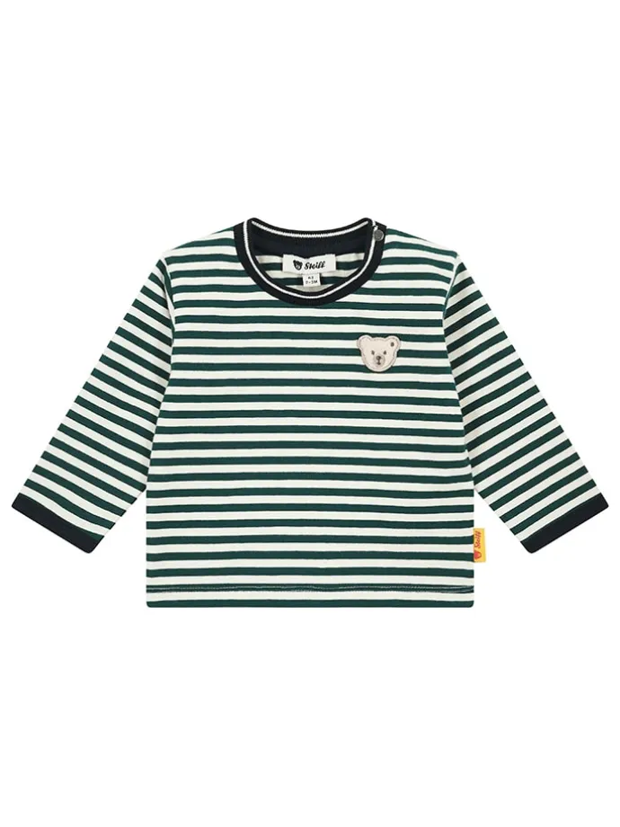 Longsleeve in Creme/ Grün