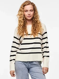 Longsleeve in Creme/ Schwarz