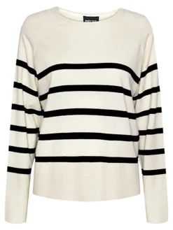 Longsleeve in Creme/ Schwarz