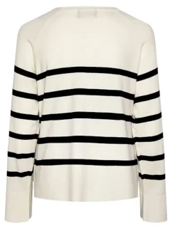 Longsleeve in Creme/ Schwarz