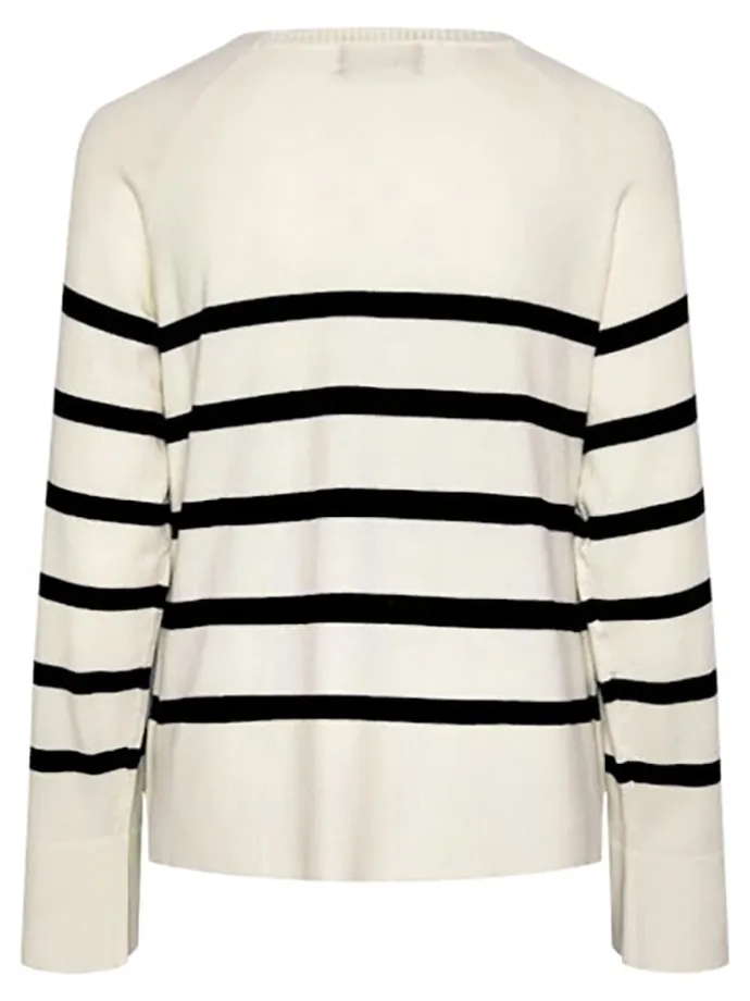 Longsleeve in Creme/ Schwarz