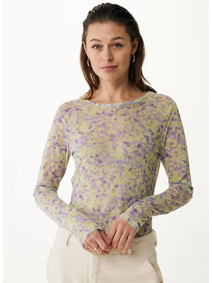 Longsleeve in Flieder/ Gelb