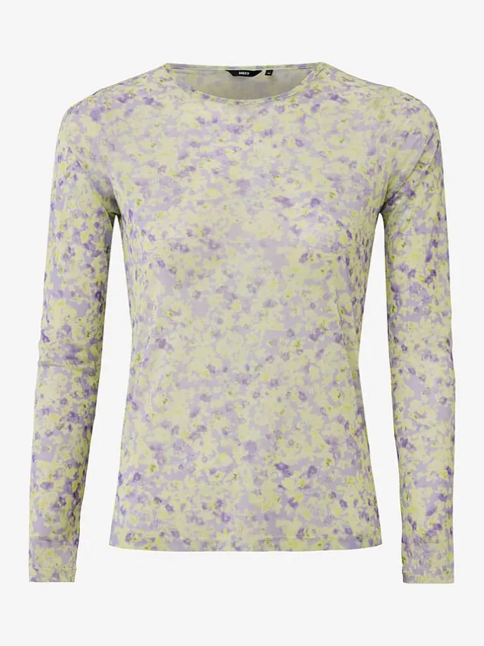 Longsleeve in Flieder/ Gelb