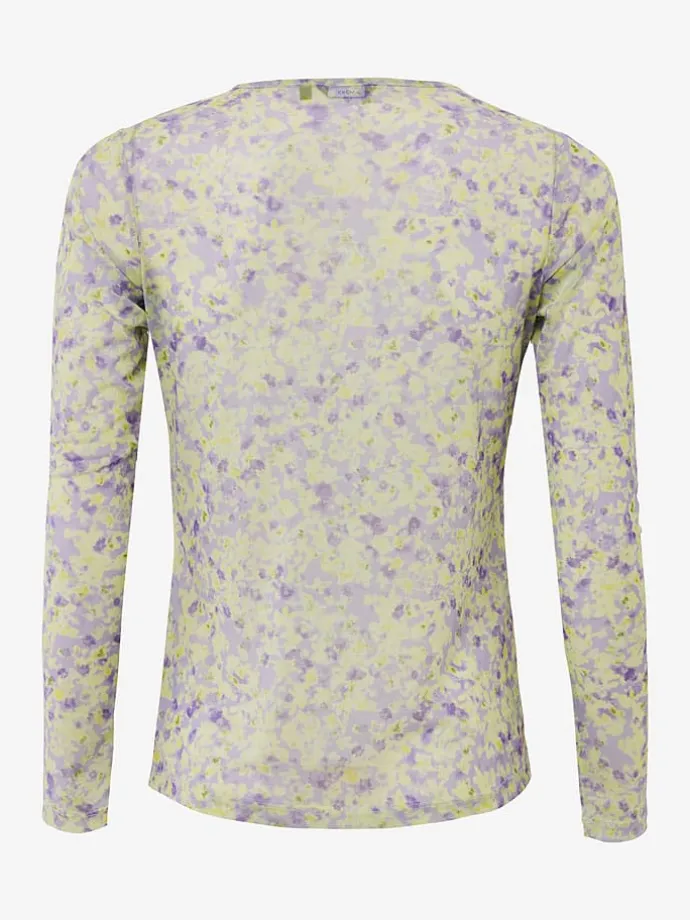 Longsleeve in Flieder/ Gelb