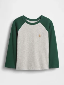 Longsleeve in Grau/ Grün