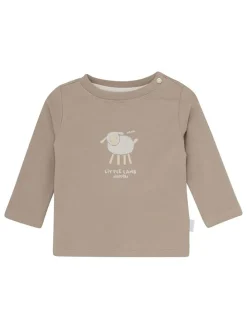 Longsleeve in Hellbraun/ Grau