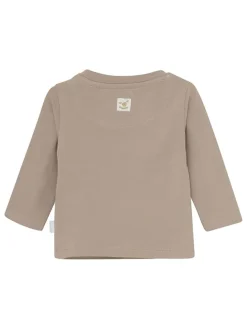 Longsleeve in Hellbraun/ Grau
