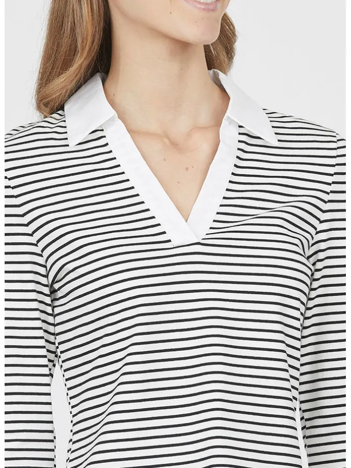 Longsleeve in Weiß/ Schwarz
