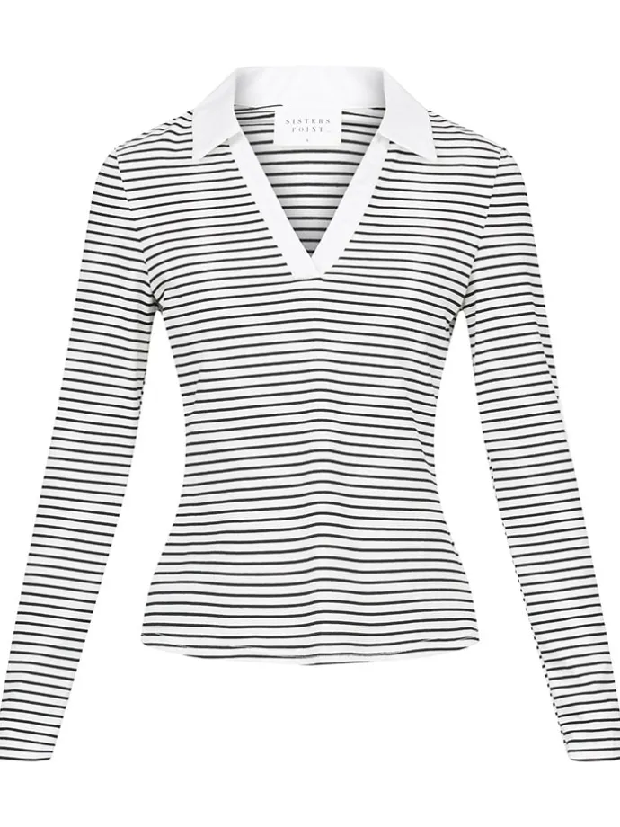 Longsleeve in Weiß/ Schwarz