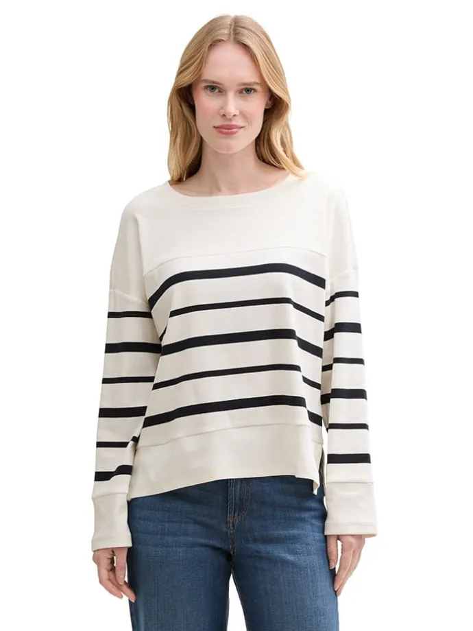 Longsleeve in Weiß/ Schwarz
