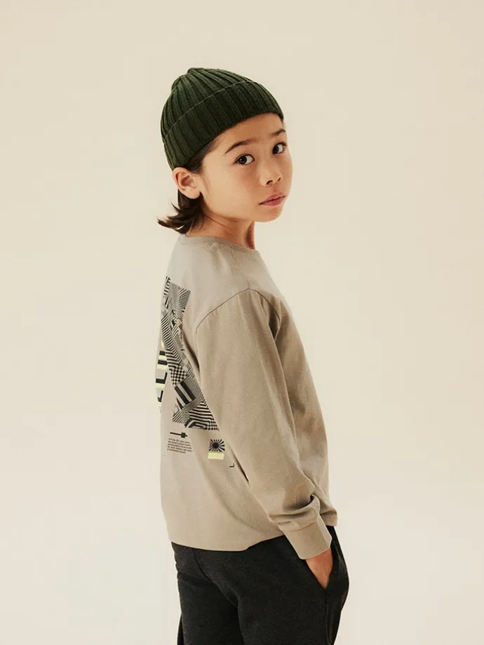 Longsleeve "Obay" in Hellbraun