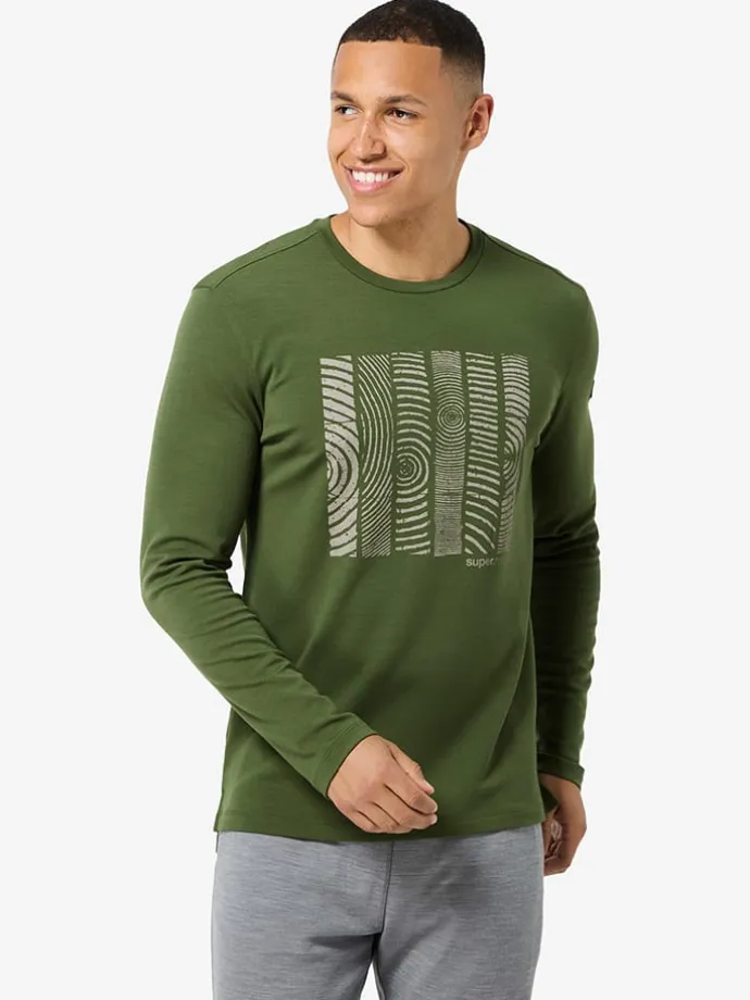 Longsleeve "Wooden Planks Brush" in Khaki