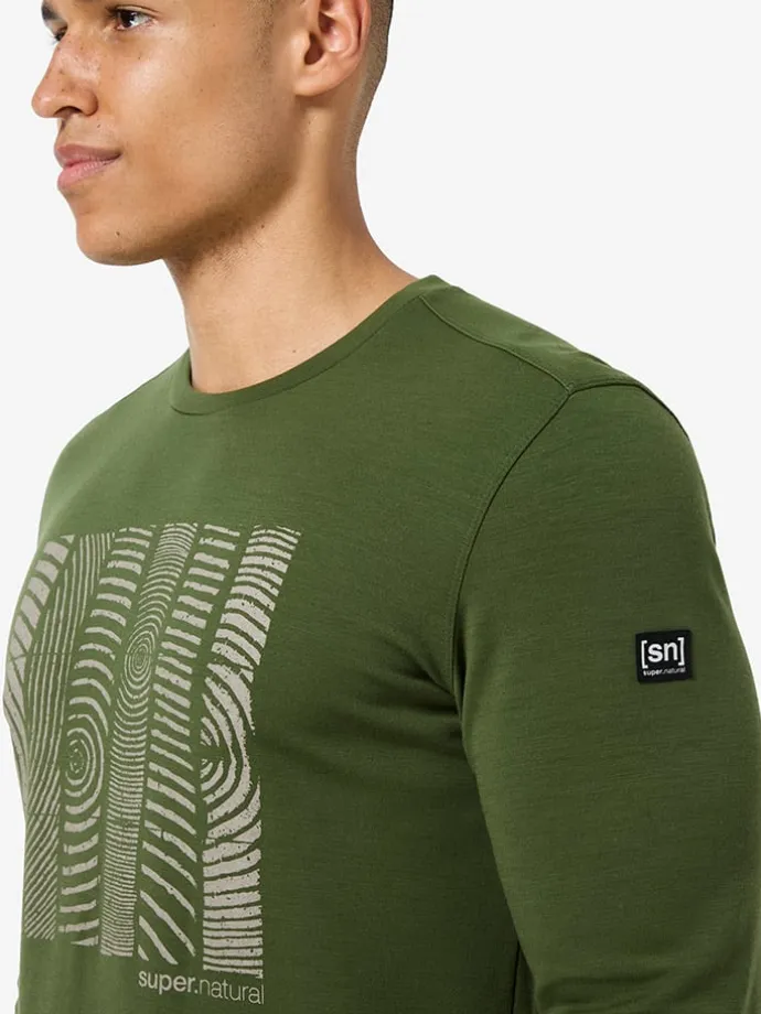 Longsleeve "Wooden Planks Brush" in Khaki