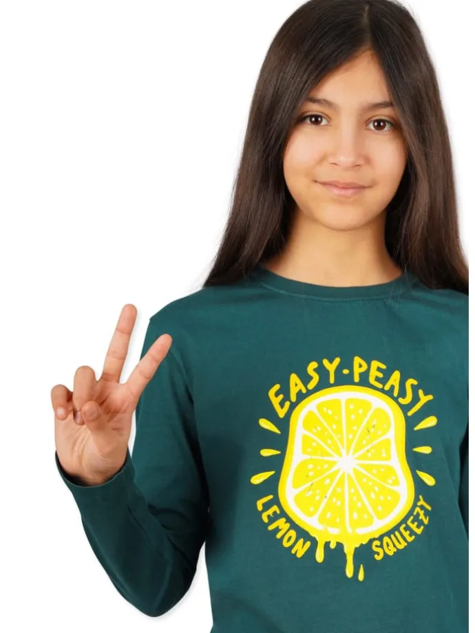 Longsleeves " Lemon " in racing-green