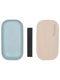 Lunchbox in Hellblau - (B)20,5 x (H)5,5 x (T)11,5 cm