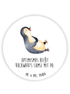magnet Pinguin Lachen mit Spruch in Weiß