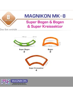 Magnetische Bausteine Schlangle - Superbogen 2 Bogen 2 Super Kreissektor 4- ab 3 Jahren