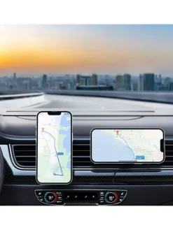 Magnetischer Autotelefonhalter KFZ-Halterung für Lüftungsgitter Grau