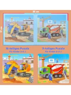 Magnetpuzzle Baufahrzeuge 25 Teile, Magnetische Puzzles ab 2 Jahren