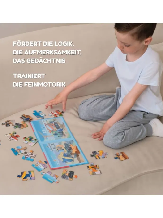 Magnetpuzzle Baufahrzeuge 25 Teile, Magnetische Puzzles ab 2 Jahren