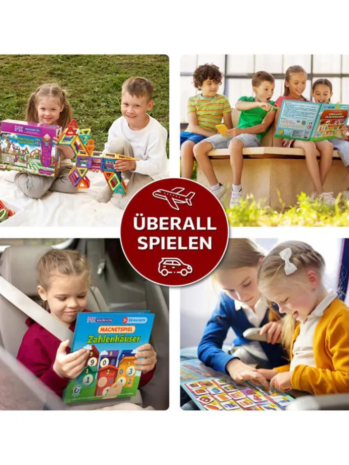 Magnetpuzzle Baufahrzeuge 25 Teile, Magnetische Puzzles ab 2 Jahren