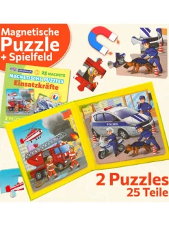 Magnetpuzzle Einsatzkräfte 25 Teile, Magnetische Puzzles ab 2 Jahren