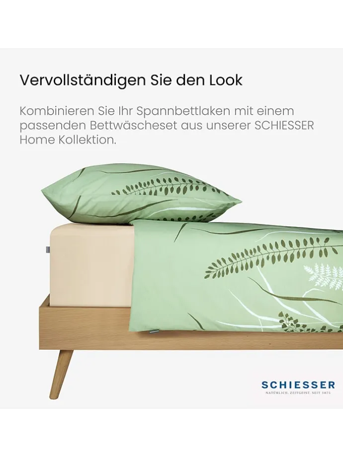 Mako-Jersey-Spannbettlaken in Creme