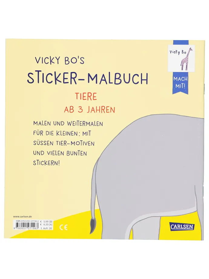 Malbuch "Vicky Bo's Sticker-Malbuch Tiere"