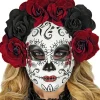 Maske "DIA DE LOS MUERTOS" in Weiß/ Schwarz/ Rot