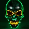 Maske "SILBERNE TOTENKOPFMASKE MIT FARBIGEN LEDS" in Bunt