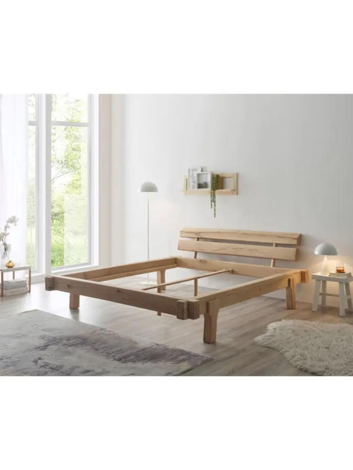 Massivholz Balkenbett Inger 180x200 cm in Eiche