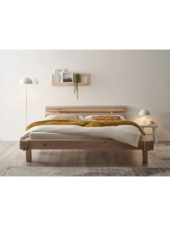 Massivholz Balkenbett Inger 180x200 cm in Eiche